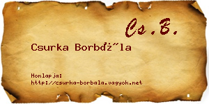 Csurka Borbála névjegykártya
